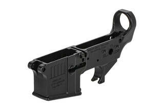 The Sons of Liberty Gun Works Rebellious Stripes AR15 stripped lower receiver is forged from 7075-T6 aluminum